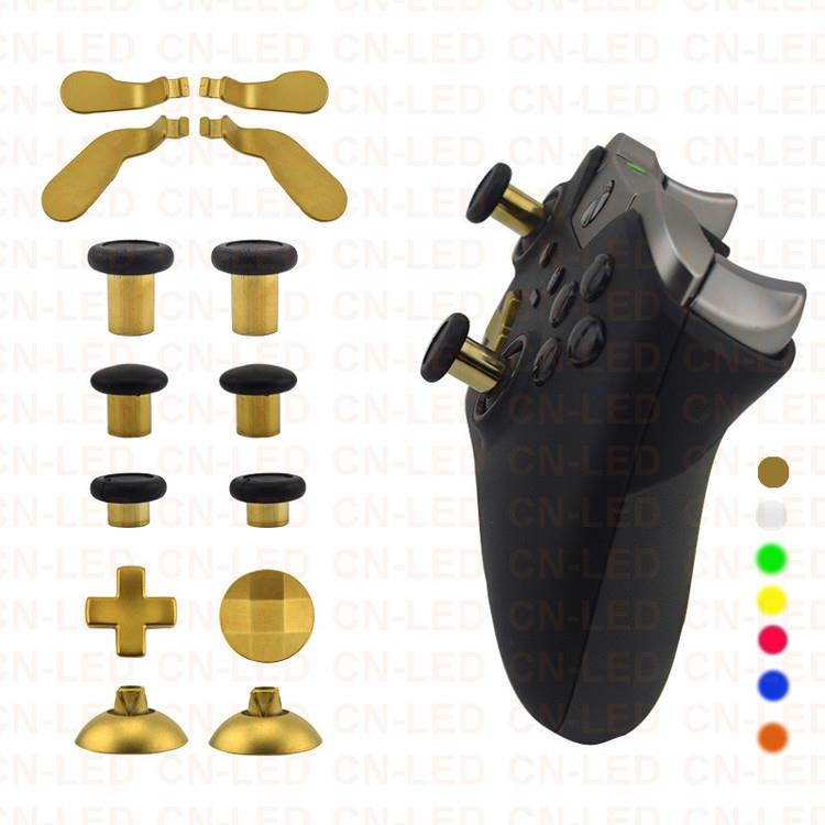 Metal Alloy Bumper Trigger Button Set for XBOX One Elite Controller with Open Tool - Gold