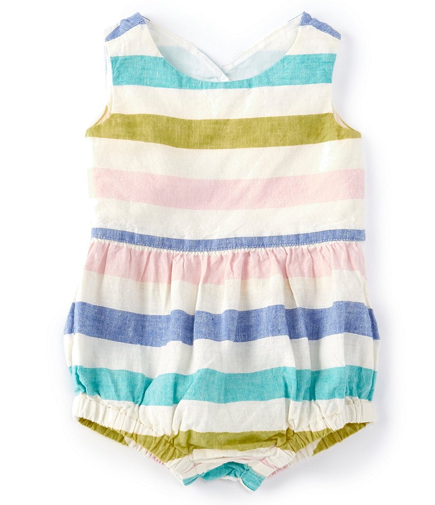 Tea Collection Baby Girls Newborn-24 Months Peekaboo Cuout-Black Stripe Romper