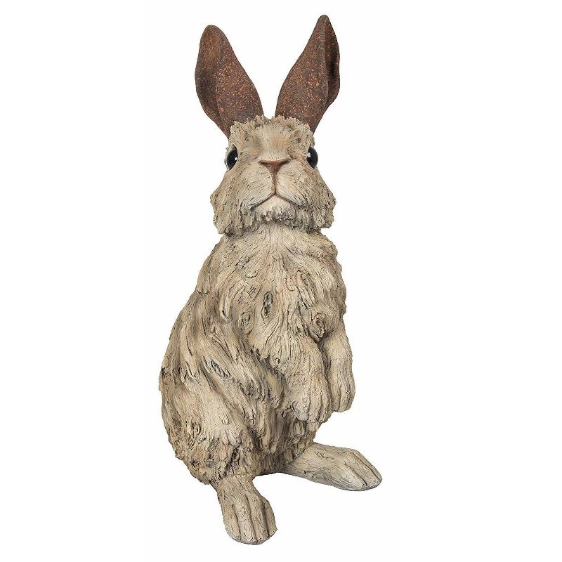 15" Wood Standing Rabbit Driftwood Outdoor Statue Brown - Hi-Line Gift