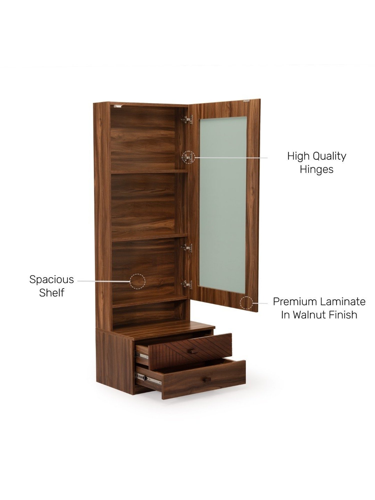 Godrej Interio Aero Valigny Oak Engineered Wood Standerd Dressing Table