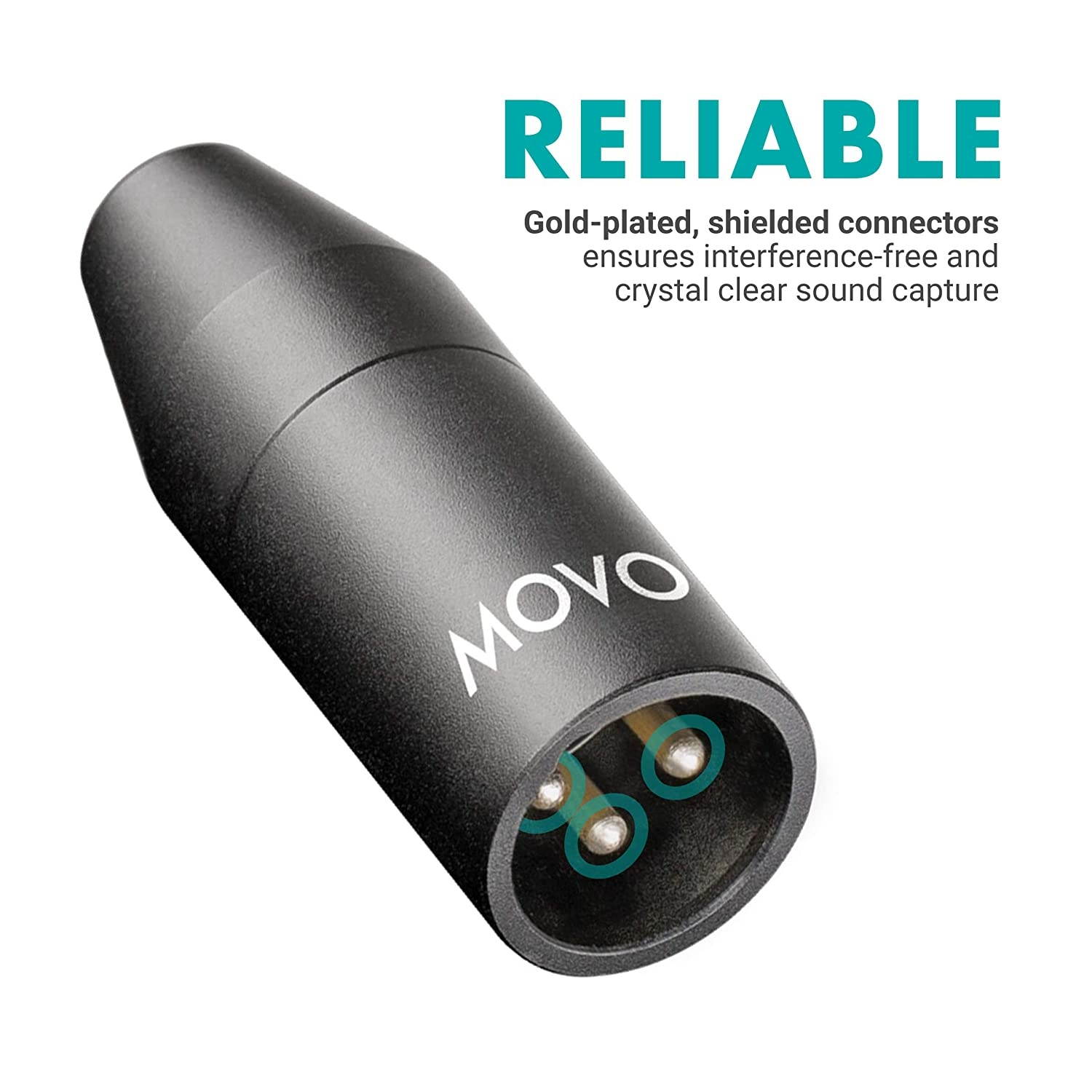 Movo 3.5mm to XLR Microphone Adapter - 3.5mm Female TRS to XLR Male Connector for Camcorders, Recorders, Mixers