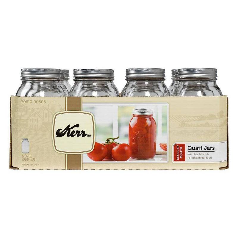 Kerr 32oz Set of 12 Regular Mouth Canning Jars