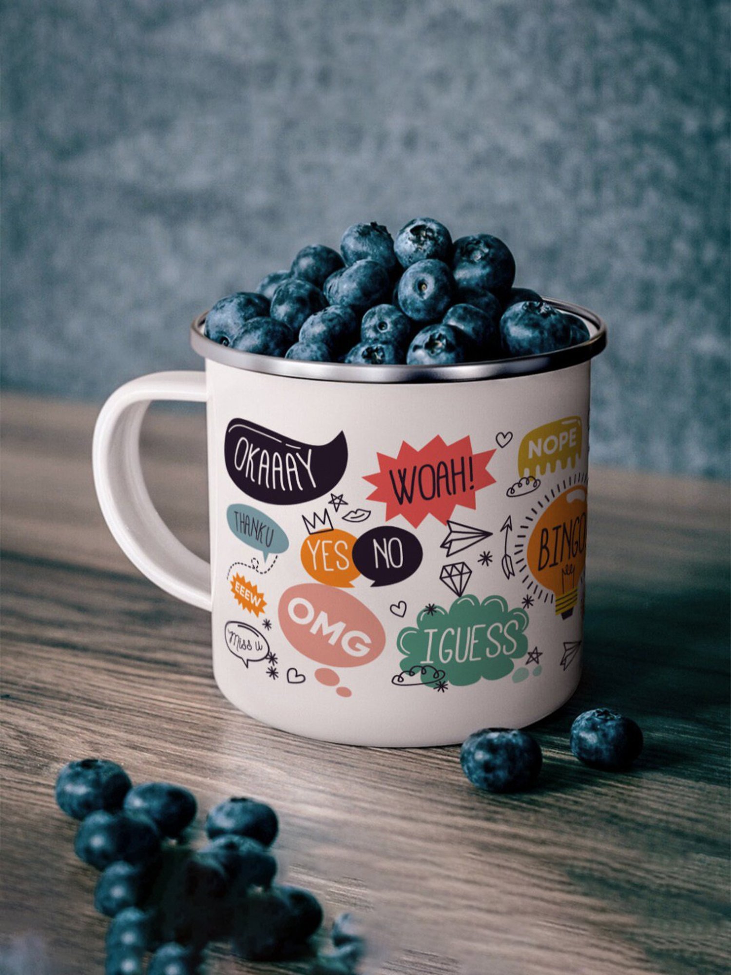 Gathari Enamel White Stainless Steel Coffee Mug