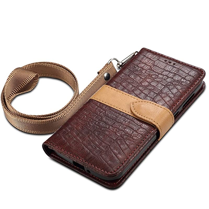 Moto Z3 Play CaseMoto Z3 Case HandmadeWrist Strap Flip Folio Leather Wallet Cover with Card Slots Kickstand Magnetic ClousureCash Pockets for Motorola Moto Z Play 3nd Gen 2018 Coffee