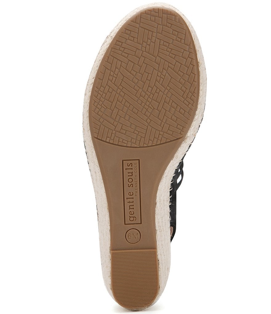 Gentle Souls Charli Elastic Suede Sling Back Espadrille Wedges