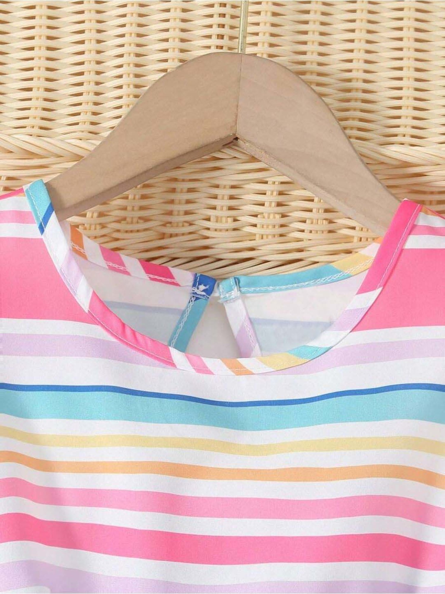 Bolly Lounge Girls Multicolor Striped Dress