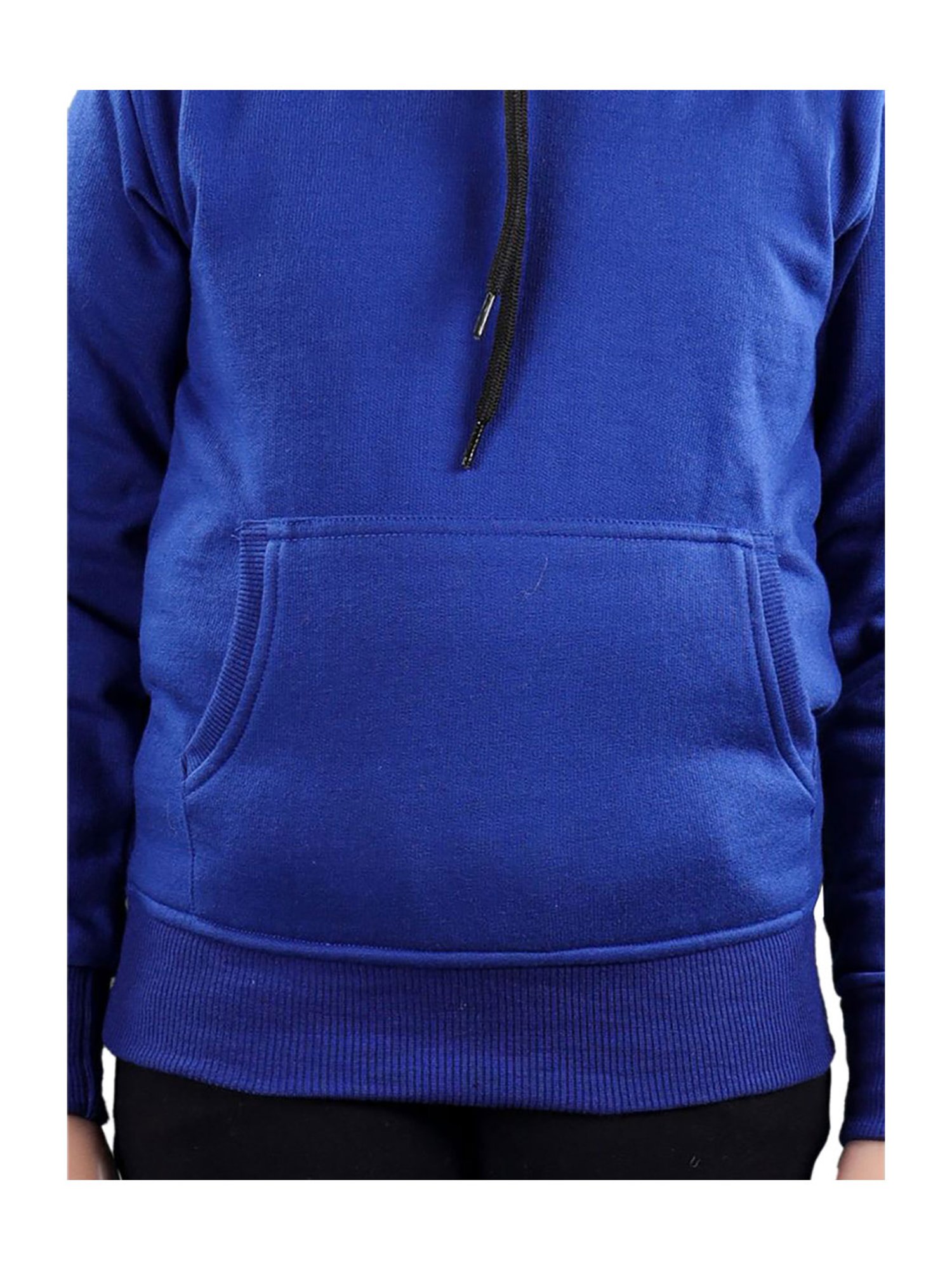 Ahhaaaa Kids Blue Solid Hoodie