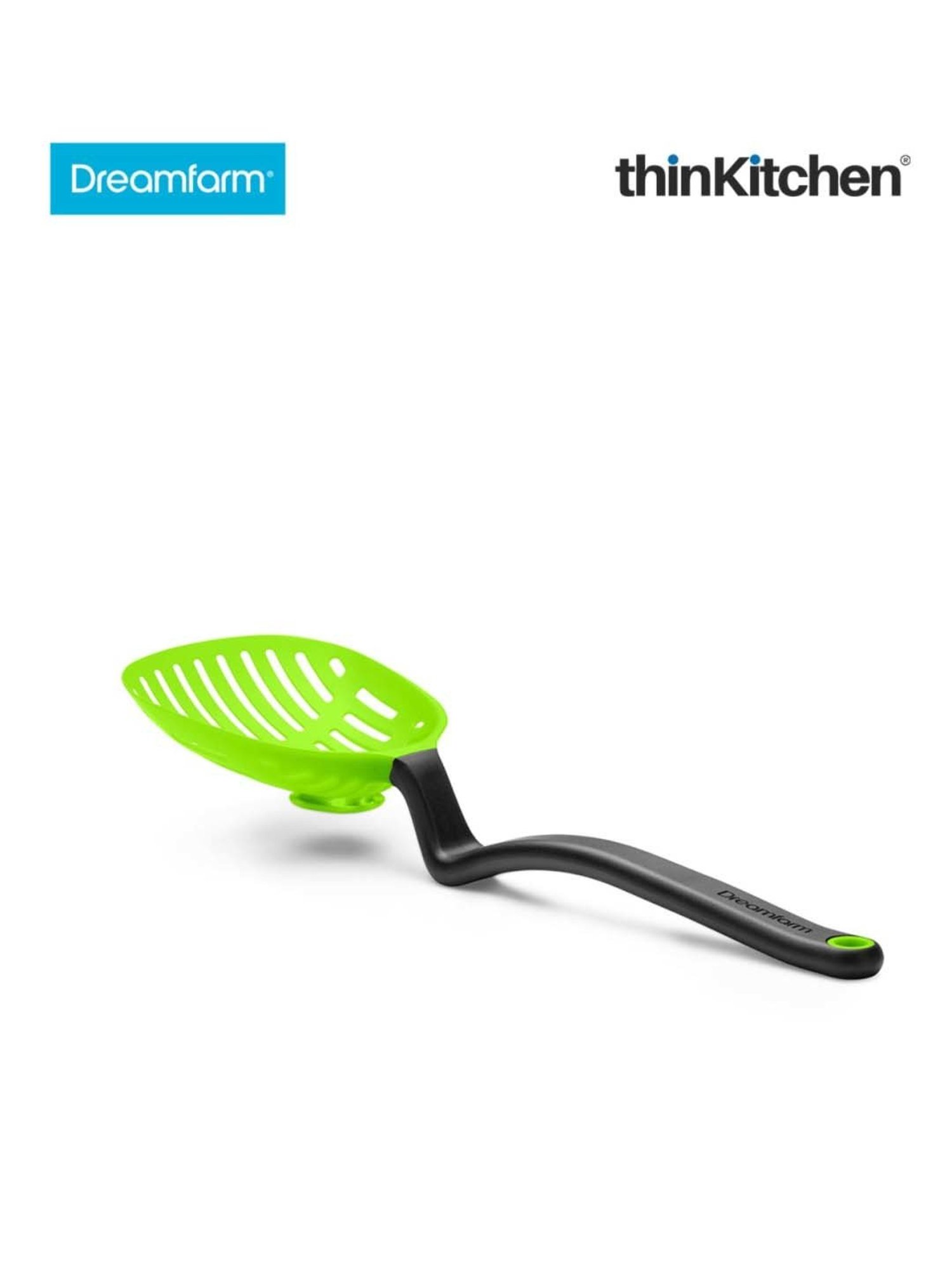 Dreamfarm Green Nylon Lestrain Drip-Catching Sit-Up Scoop Strainer