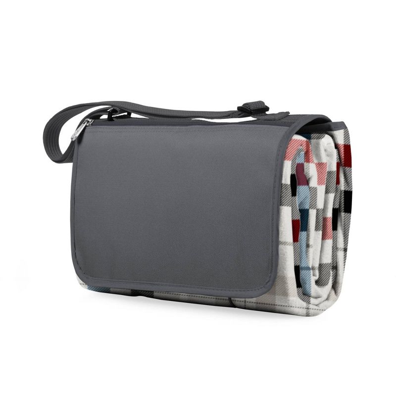 Oniva Blanket Tote Outdoor Carnaby Street Collection Picnic Blanket XL - Gray with Blue & Red Accents
