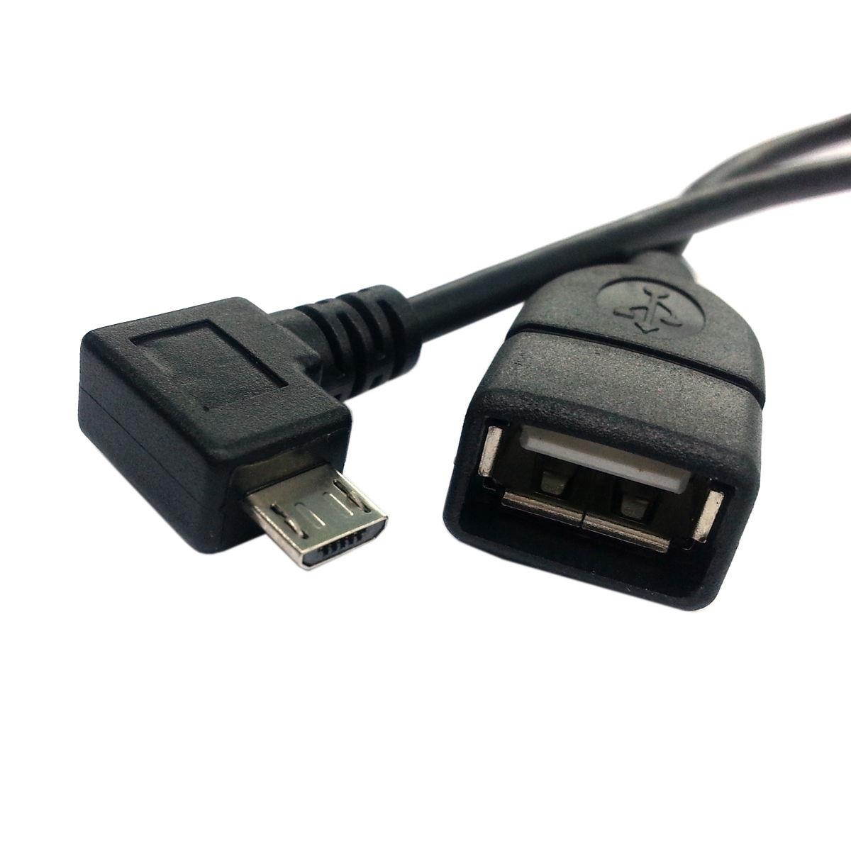 2pcs 1set 90 D Left & Right Angled type Micro USB Host Cable OTG fo Phone Tablet