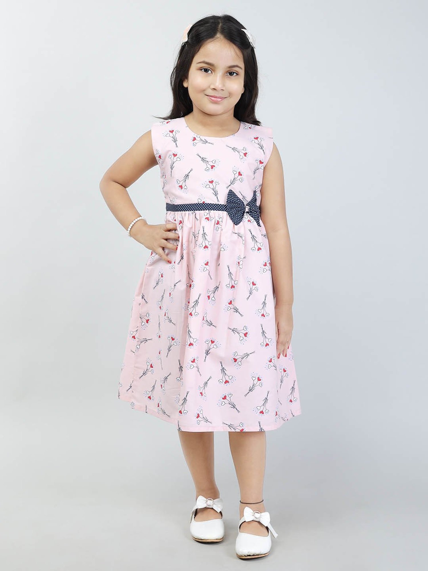 Todd N Teen Kids Light Pink Printed Frock