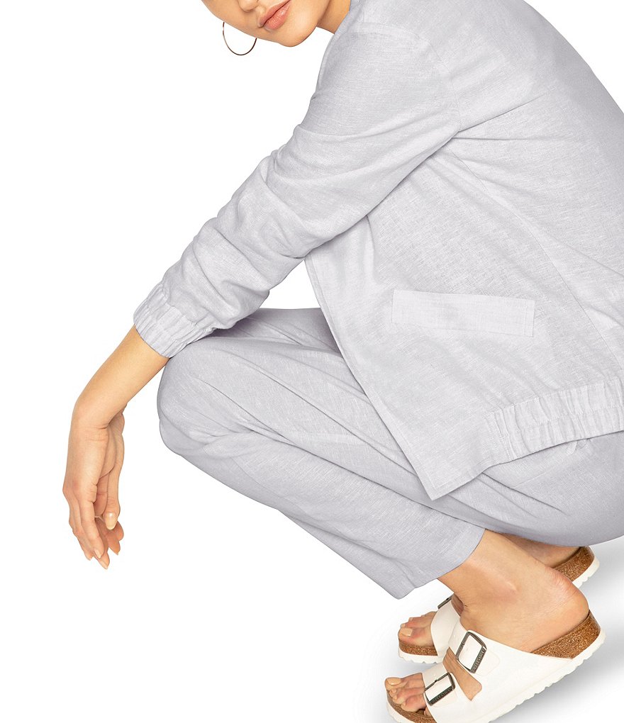 b new york Eco Linen Blend Long Sleeve Cardigan