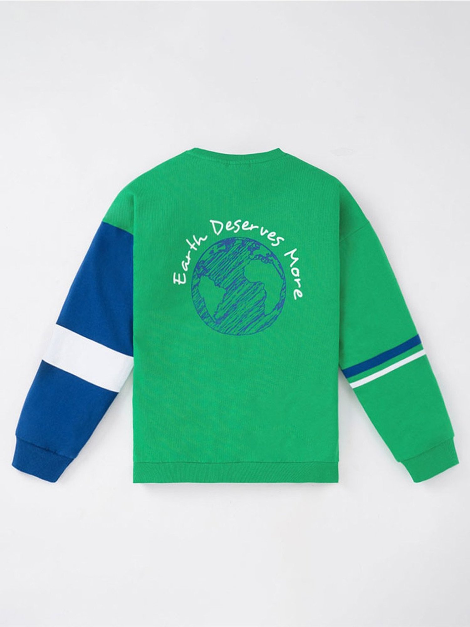 Edheads Kids Green & Blue Cotton Printed Full Sleeves Sweatshirt