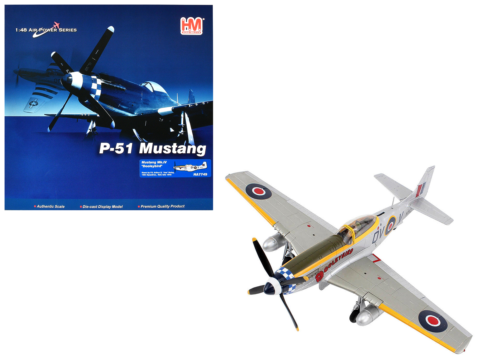 North American P-51D Mustang Fighter Aircraft "Lt. Col. McComas 118th Tactical Reconnaissance Squadron 23rd Fighter Group China" (1945) United States Army Air Force "Air Power Series" 1/48 Diecast Model by Hobby Master
