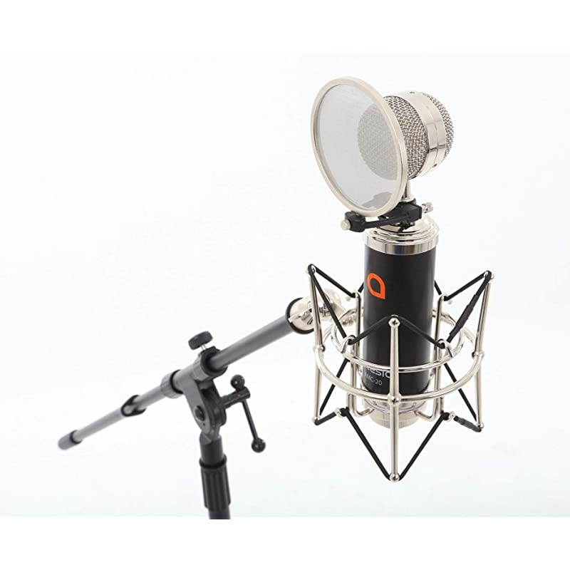 AMC-20 Studio Large-Diaphragm Condenser Microphone w/Shock Mount + Pop Filter & 8' XLR Cable