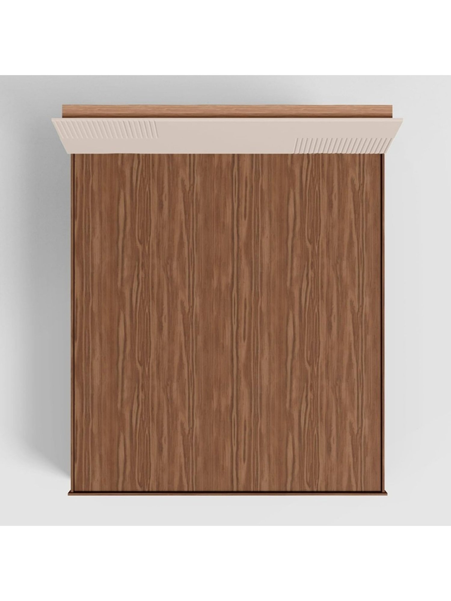 Godrej Interio Flutes Morf Cream Engineered Wood King Size Bed without Storage