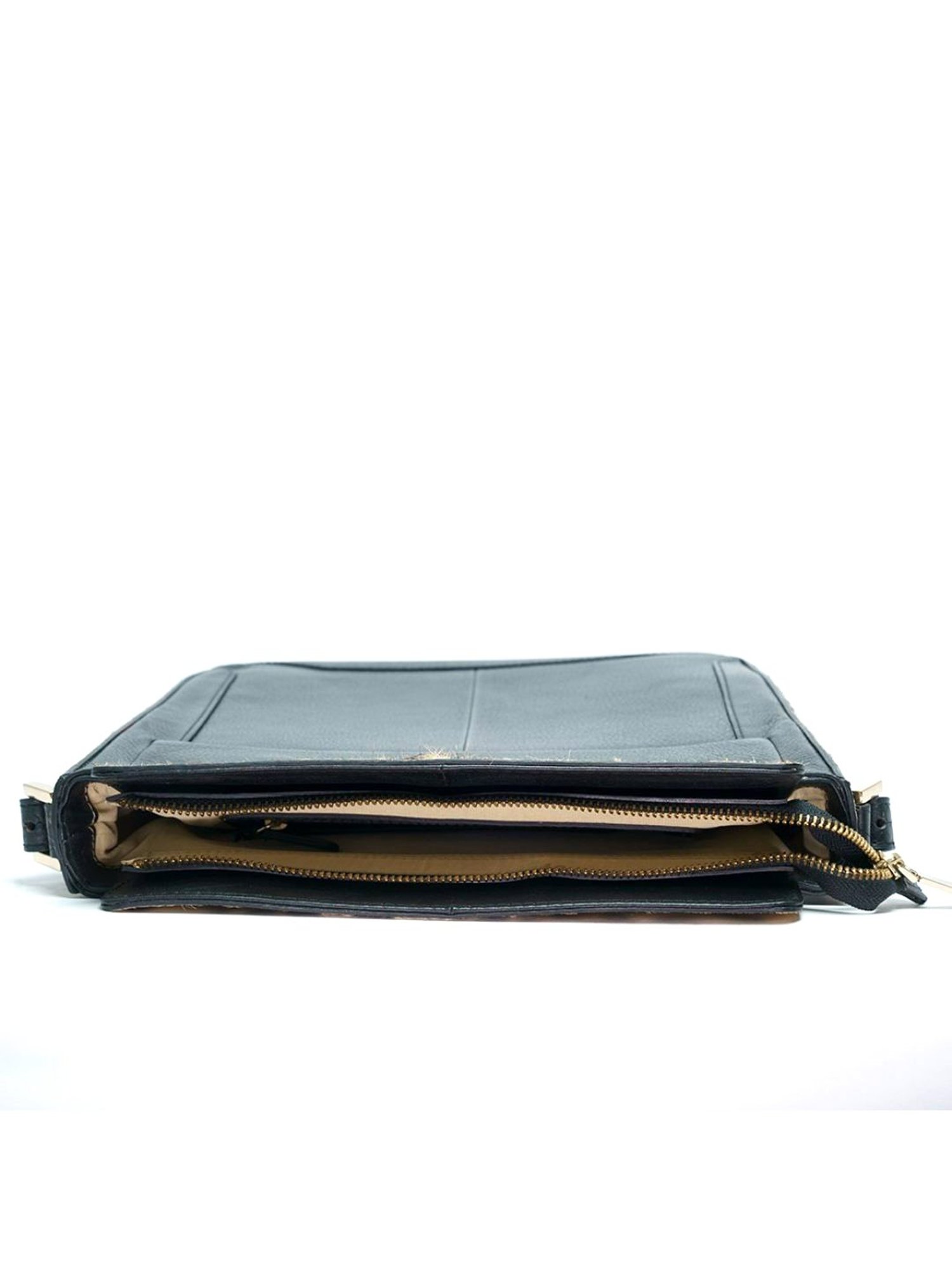 RI2K London Black Leather Medium Animal Effect Cross Body Bag