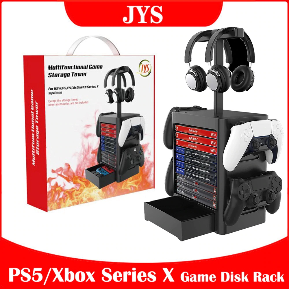 Multifunctional game storage Tower for Nintendo Switch PS5 PS4 Xbox one XBOX Series X Game Disk Rack and Controller Organizer