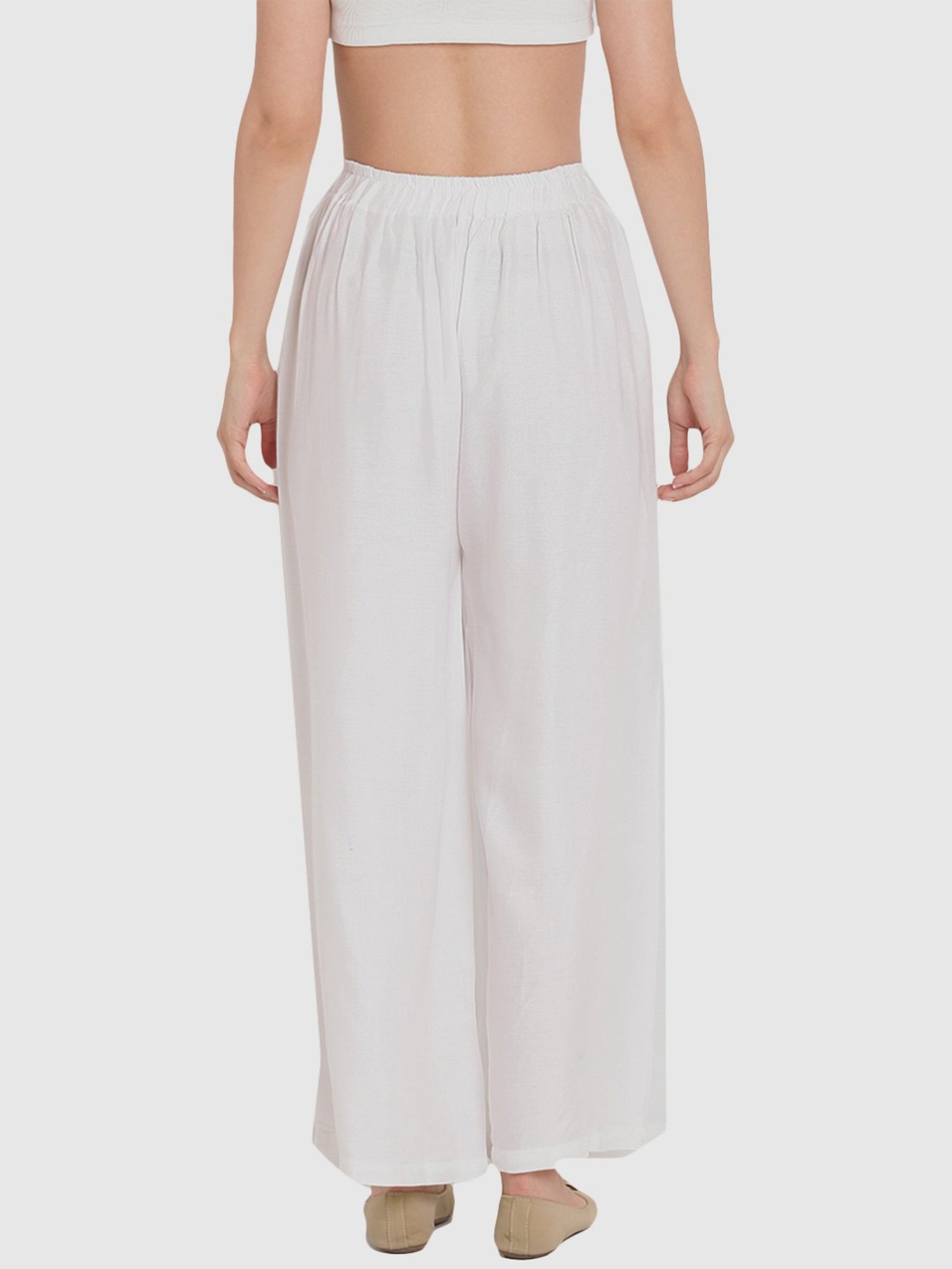 Saffron Threads Black Elasticated Palazzos