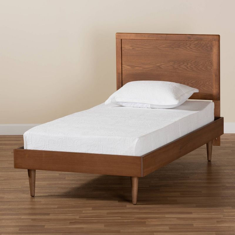 Twin Hiro Wood Platform Bed Walnut Brown - Baxton Studio