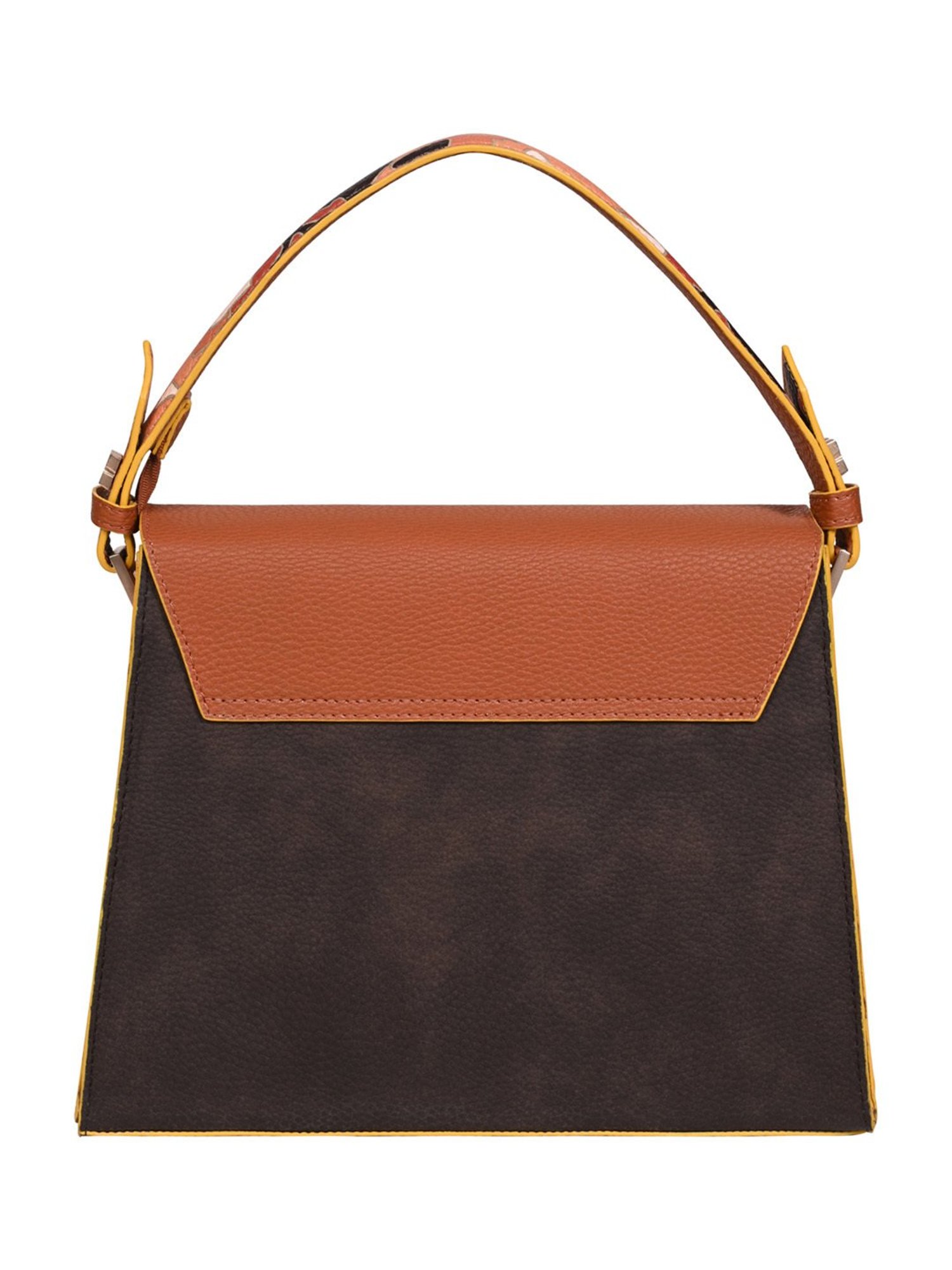 Eume Espresso Choco Brown Camo Vegan Leather Satchel Handbag