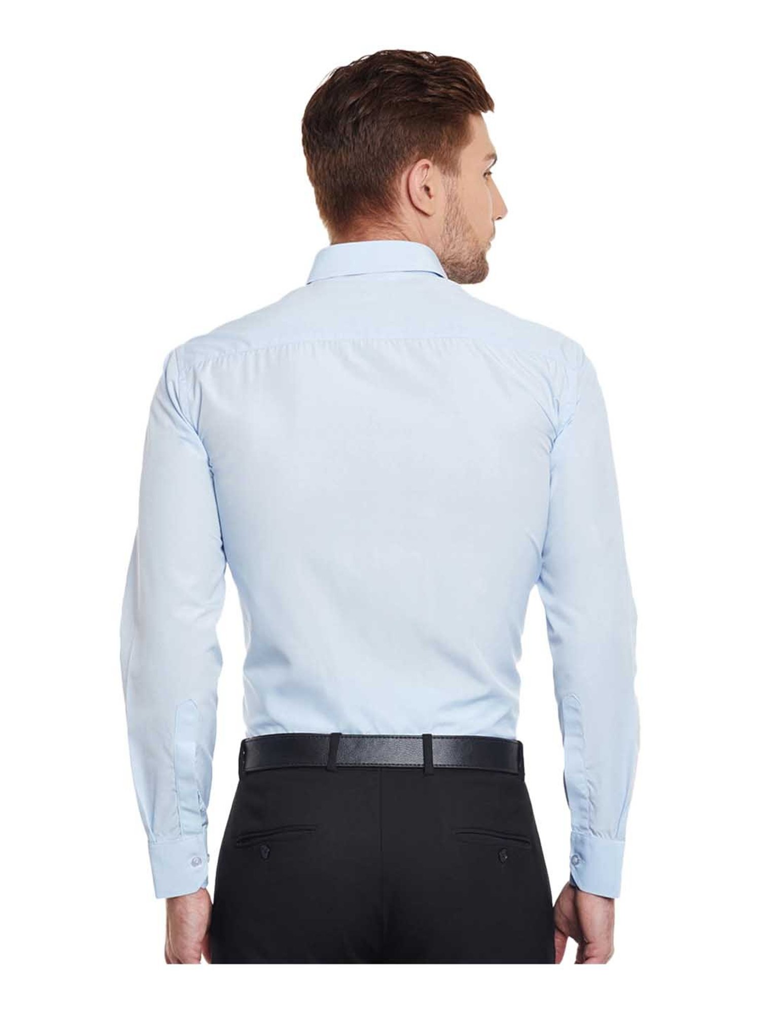 English Navy Baby Blue Slim Fit Shirt