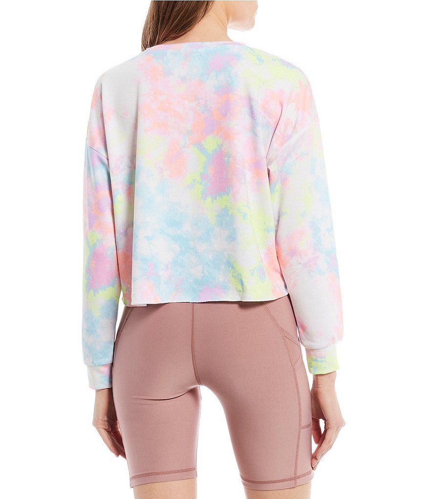 Honey & Sparkle Tie-Dye Long-Sleeve Cropped Top