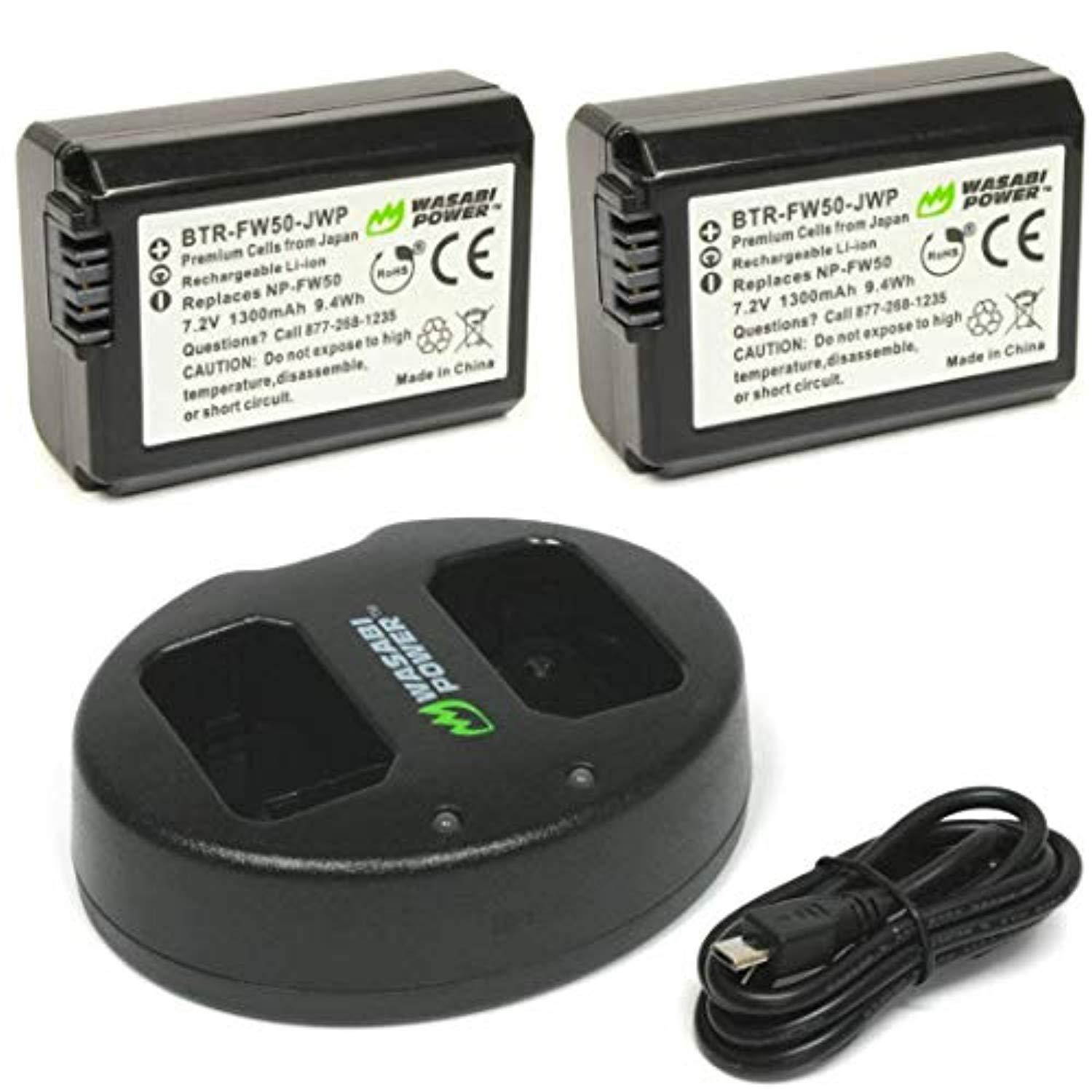 Wasabi Power Battery (2-Pack) and Dual Charger for Sony NP-FW50