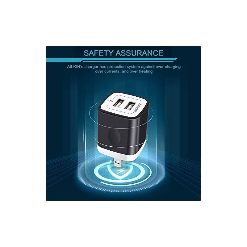 USB Wall Charger Charger Block  21A Multiport Fast Charge Power Brick Cube Replacement for iPad iPhone iPod Samsung Galaxy Huawei HTC LG Nokia or Other Cell Phone Smart Devices