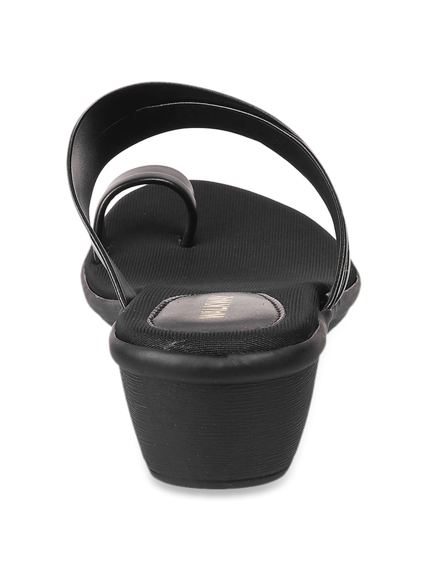 Walkway Women's Black Toe Ring Wedges