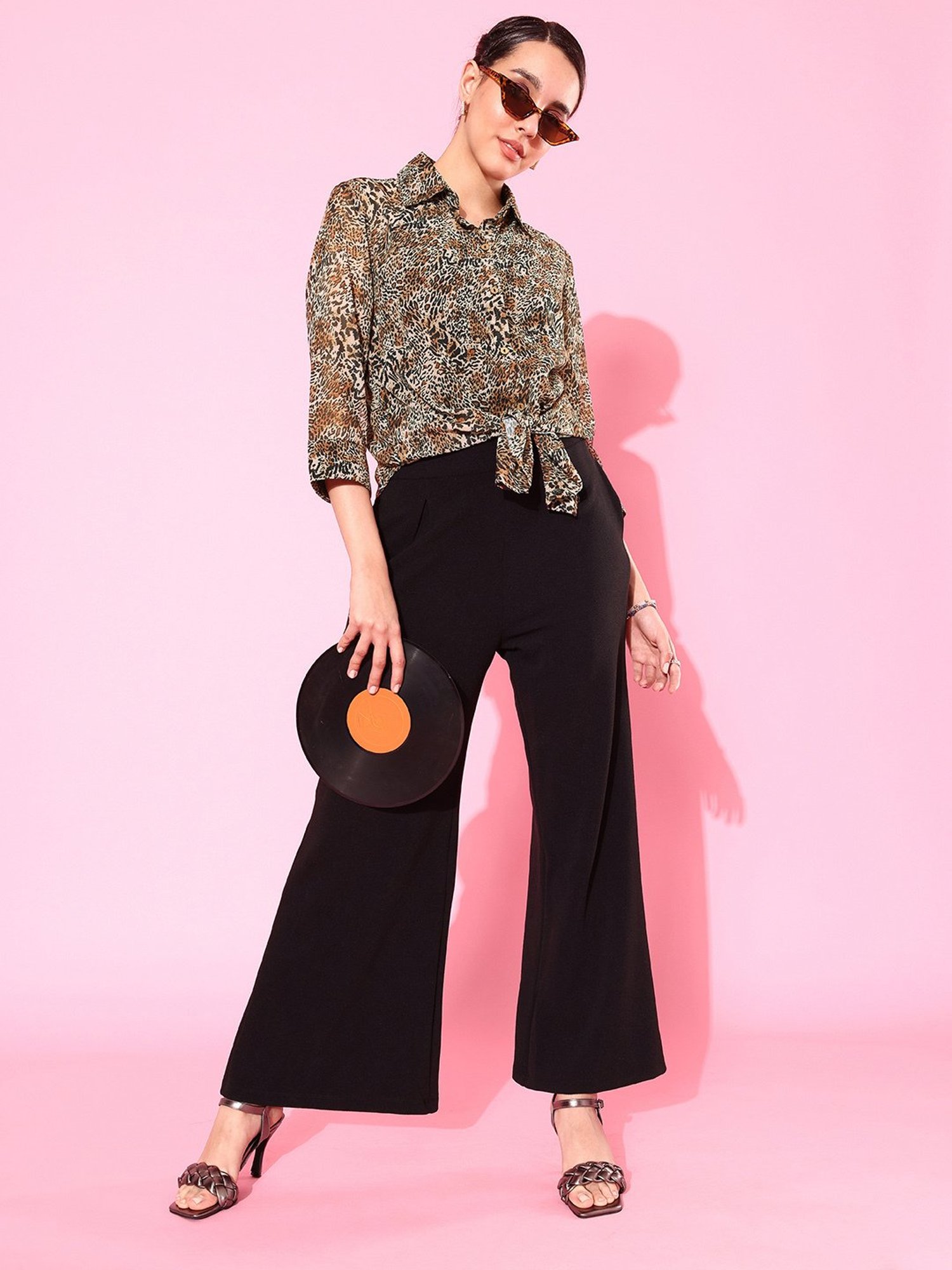 Anvi Be Yourself Brown Animal Print Shirt