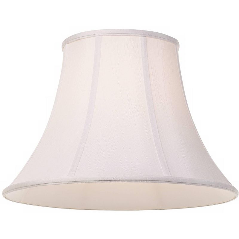 Imperial Shade White Large Bell Lamp Shade 9" Top x 18" Bottom x 13" Slant x 12.5" High (Spider) Replacement with Harp and Finial