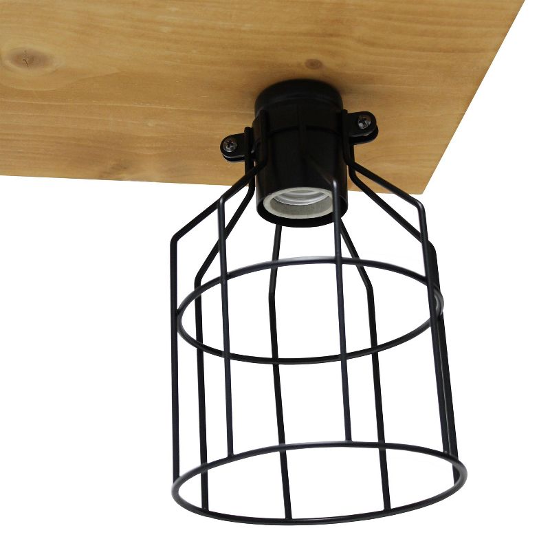 4-Light Wood Beam Pendant Brown - Lalia Home
