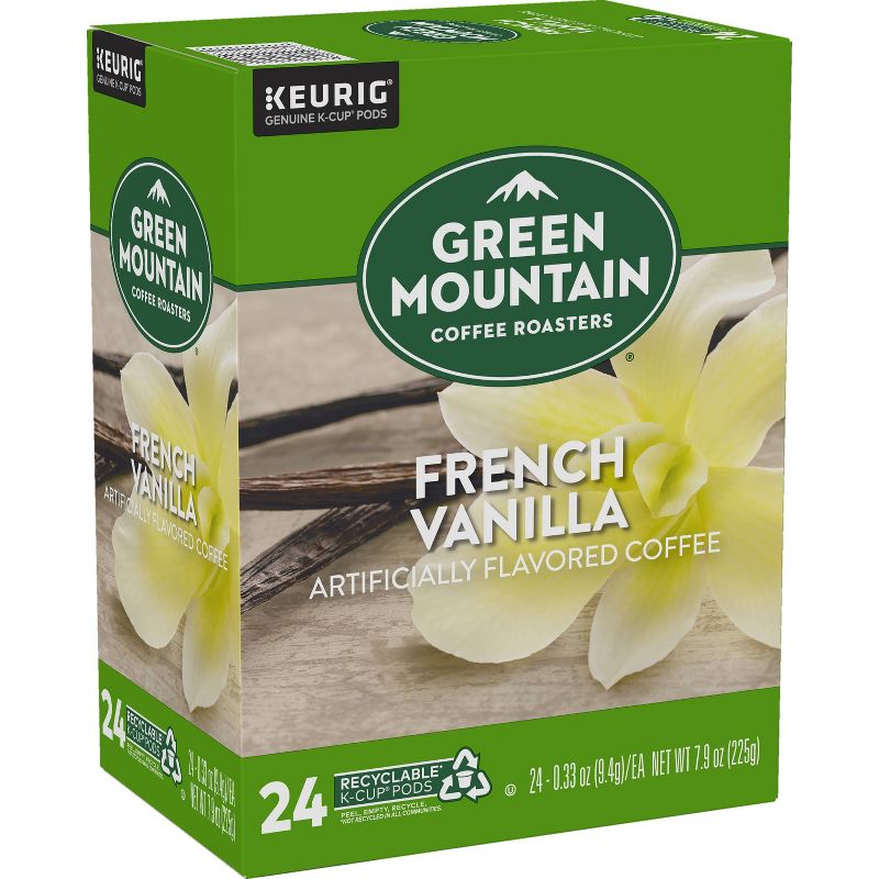 24ct Green Mountain Coffee French Vanilla Keurig K-Cup Coffee Pods Flavored Coffee Light Roast