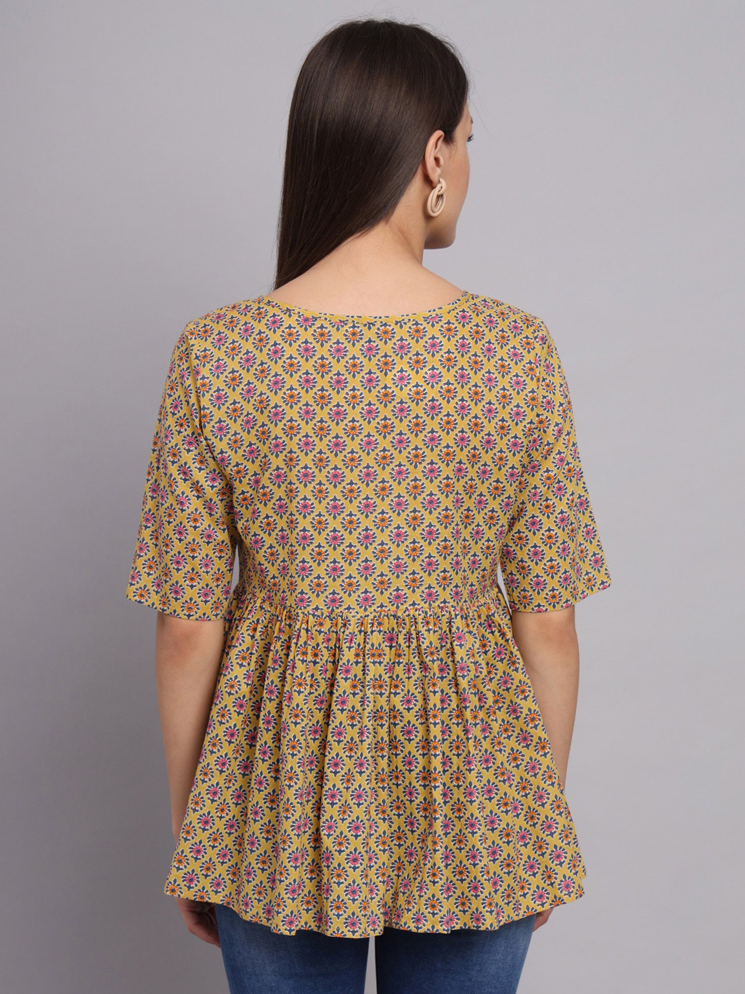 DECKEDUP Yellow Printed Tunic
