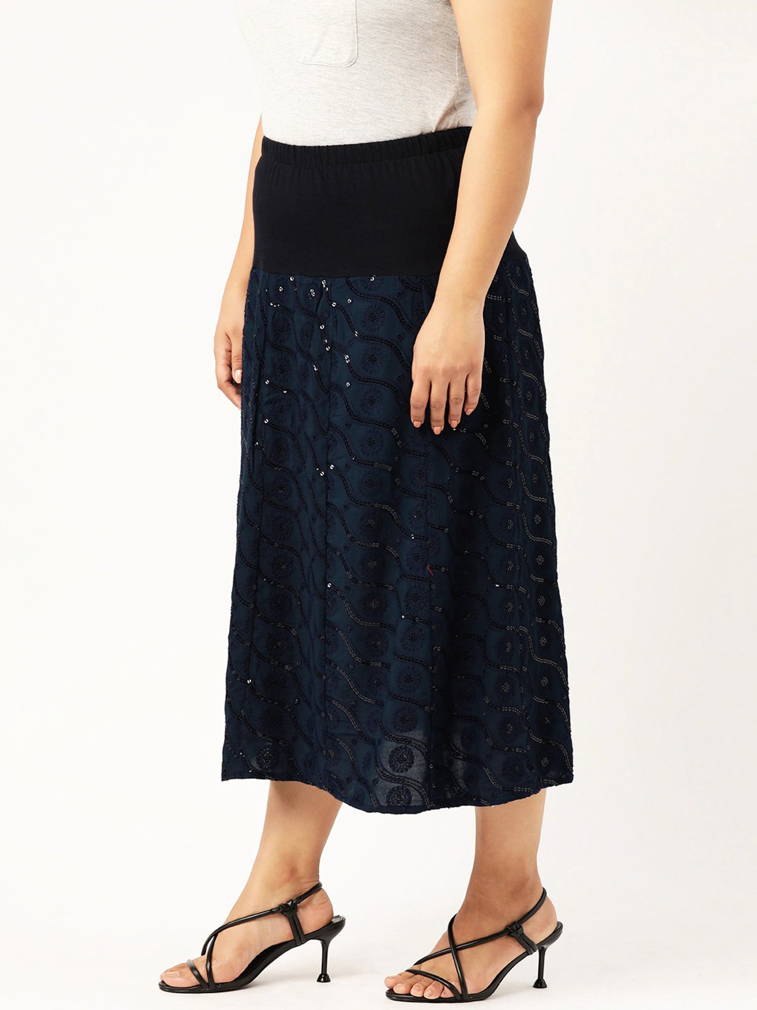 theRebelinme Navy Circular Maxi Skirt