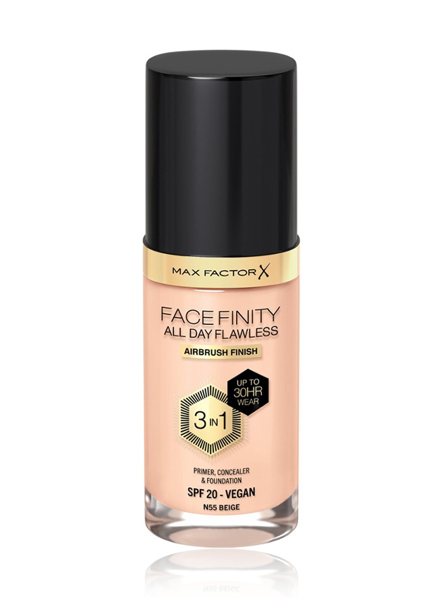 Max Factor Facefinity All Day Flawless 3 In 1 Foundation SPF 20 N55 Beige - 30 ml