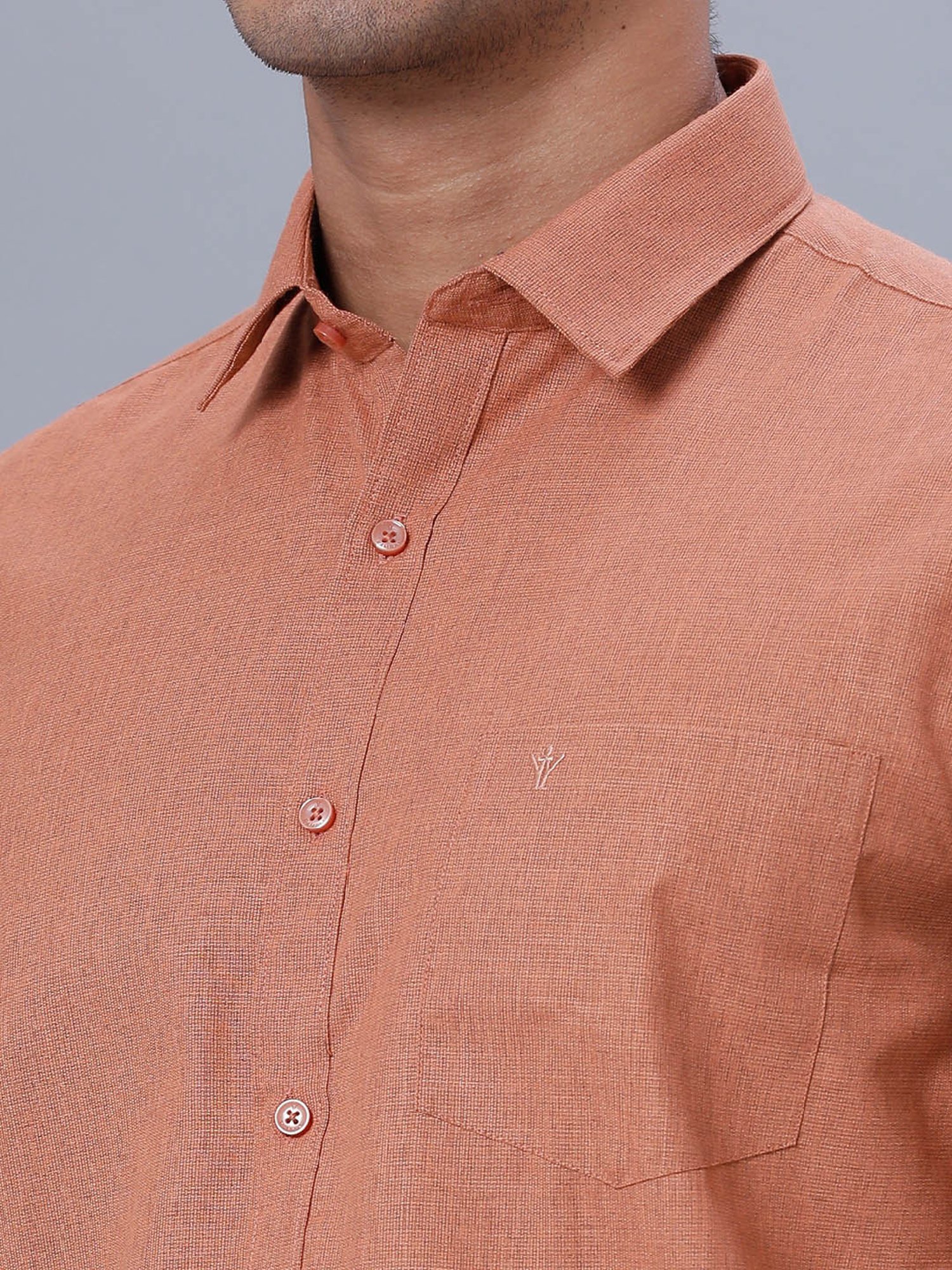 Ramraj Brown Regular Fit Shirt