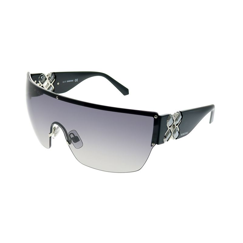 Swarovski SK0142 01B Womens Shield Sunglasses Black 0mm