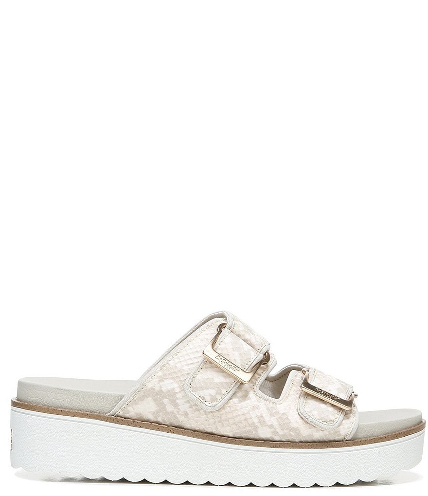 Original Collection by Dr. Scholl's Mega Snake Print Leather Platform Slide Sandals