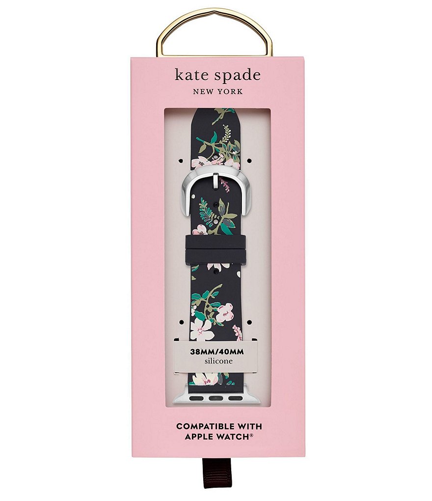 kate spade new york Black Floral Silicone 38/40 mm Apple Watch&reg; Strap