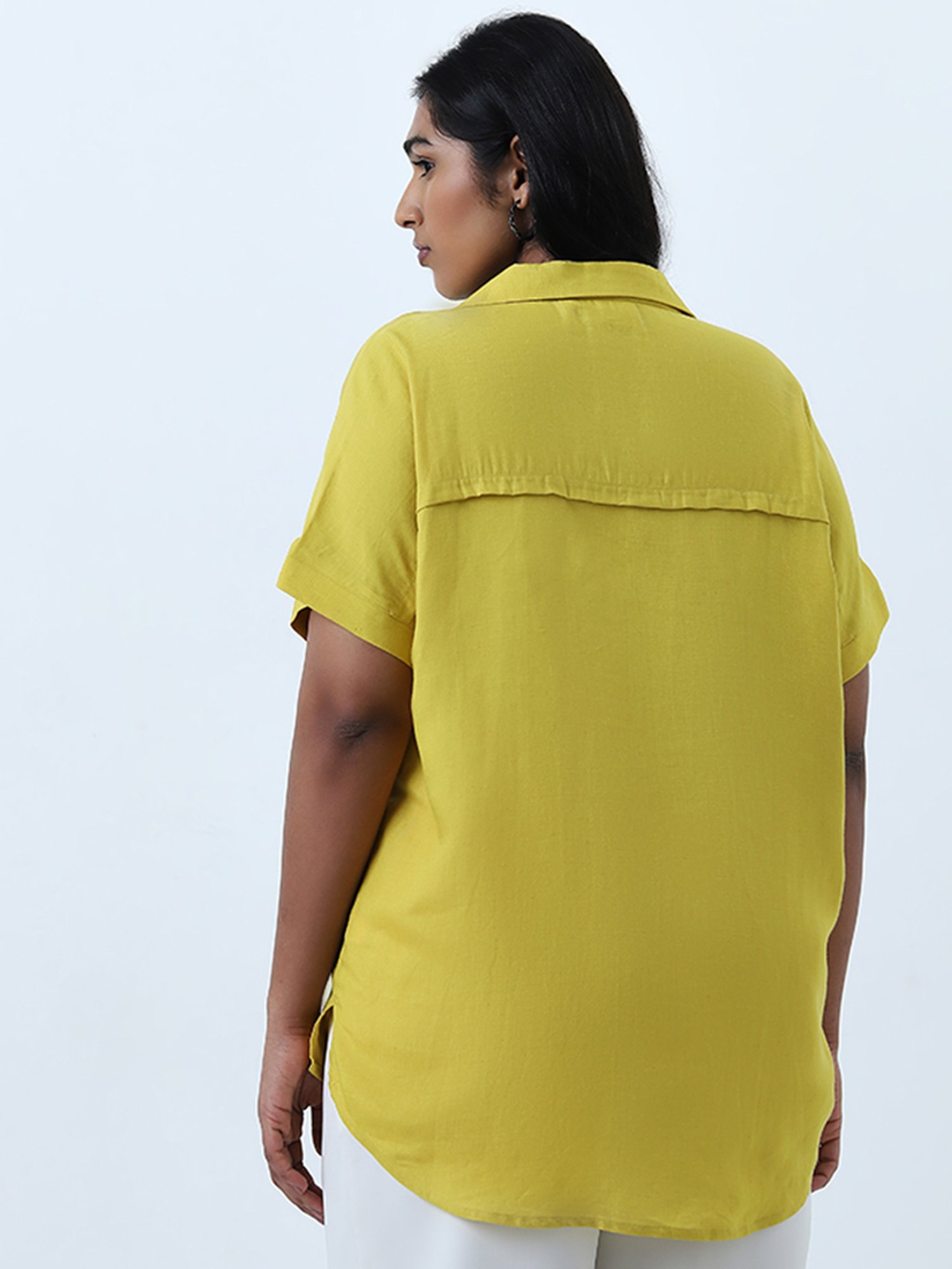 Gia by Westside Yellow Buckle-Detailed Blouse
