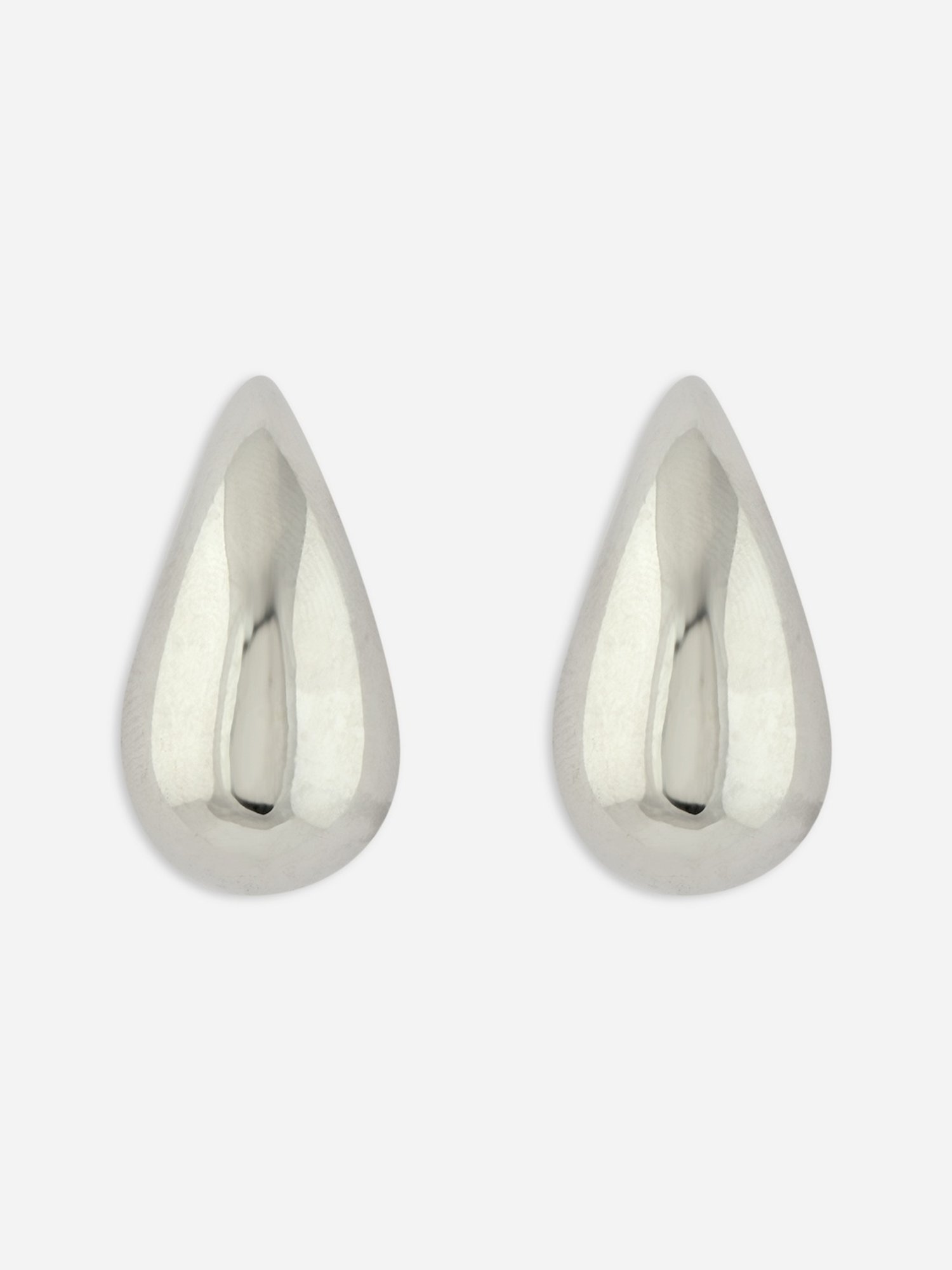 Toniq Silver Molten Shape Stud Earrings