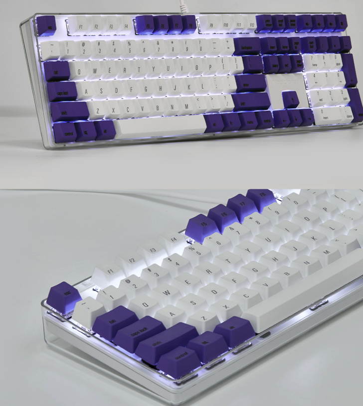 Qisan Magicforce N-key Rollover  Mechanical Keyboard Gaming Keyboard Cherry MX Brown  100% Full Size 108 Keys with White Backlight Case,PBT Keycaps