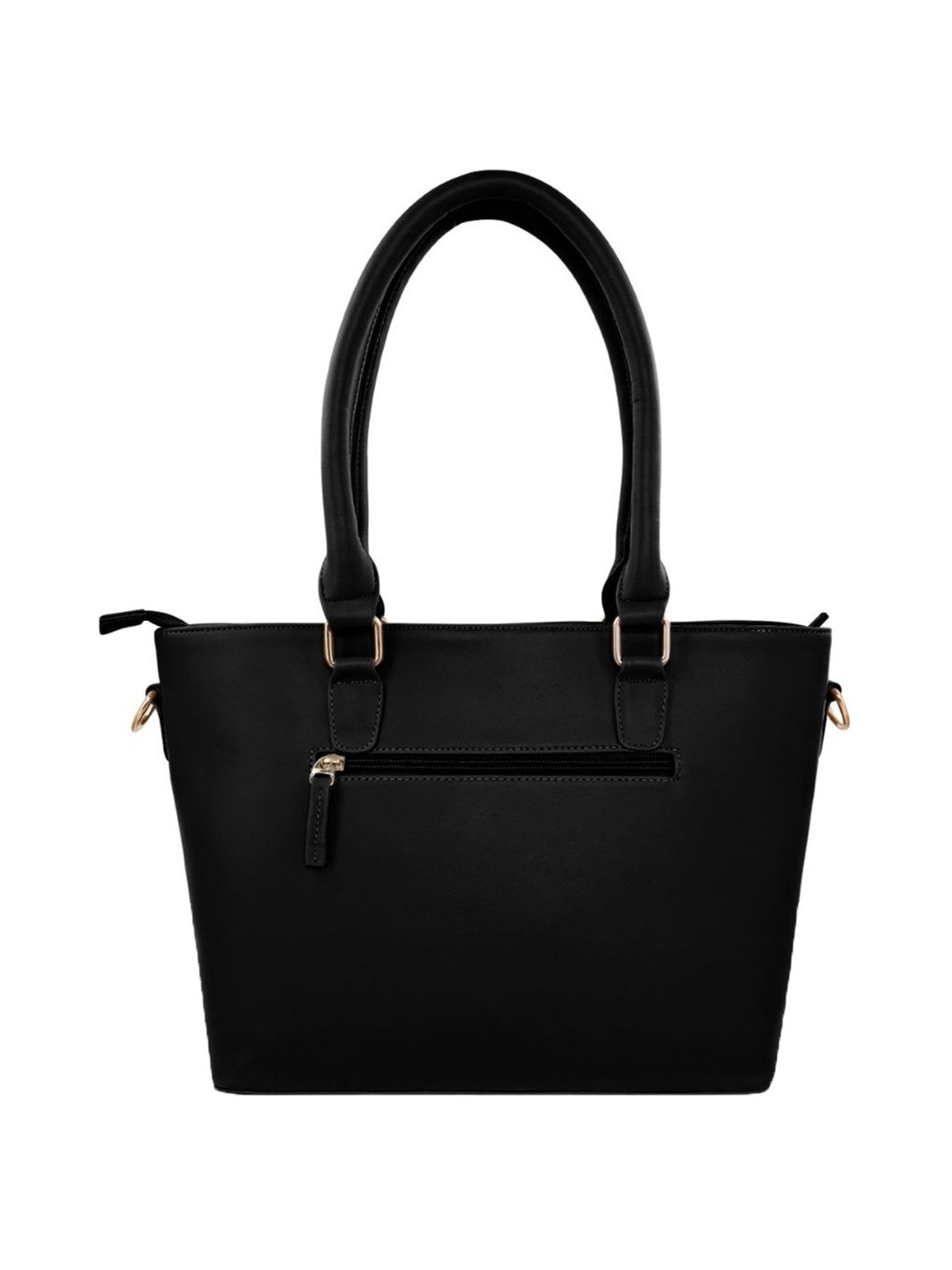 Giordano Black Textured Medium Tote Handbag