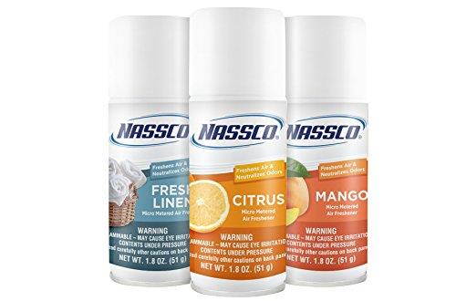 Nassco Micro Metered Fragrance Preference Pack, 1.8 Ounces Each, 12 per Pack, 4 each of Fresh Linen, Citrus & Marvelous Mango