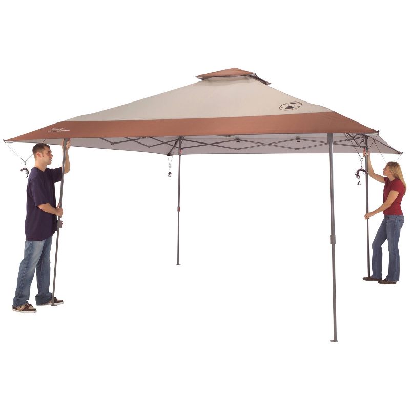Costway Outdoor 2-Tier 10'x10' Gazebo Canopy Shelter Awning Tent Patio Garden Screw-free structure Brown