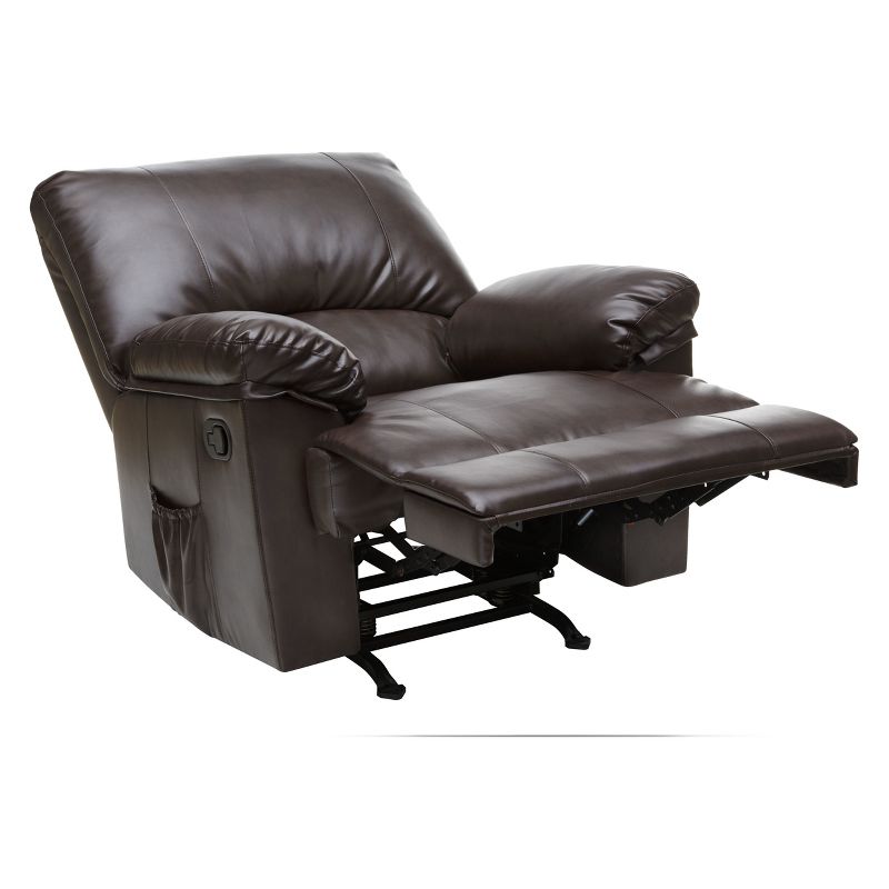 8pc Massage Rocker Recliner Bonded Leather Marbled Brown - Relaxzen