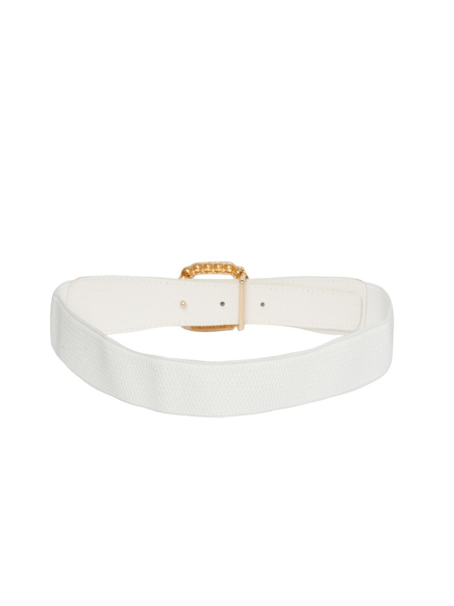 Crusset White & Black Casual Belt for Women - Pack of 2