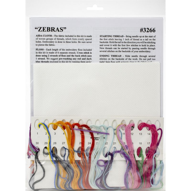 Design Works Counted Cross Stitch Kit 12"X12"-Colorful Zebras (14 Count)